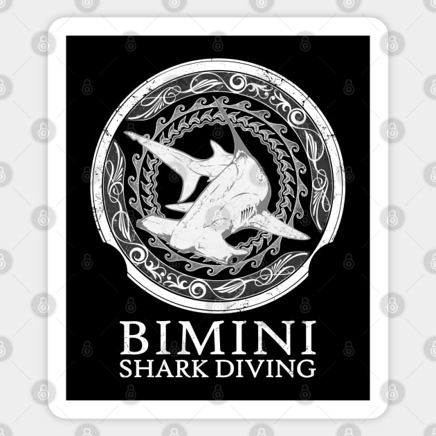 Hammerhead Shark Diving Bimini Sticker by NicGrayTees